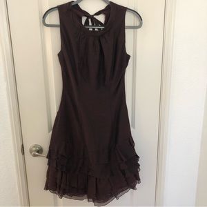 Siste's Made in Italy chiffon Ruffle tiered Purple midi dress sz small purple